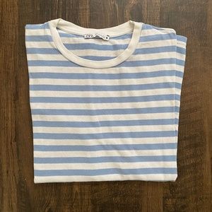 ZARA Blue & White Stripped T-shirt